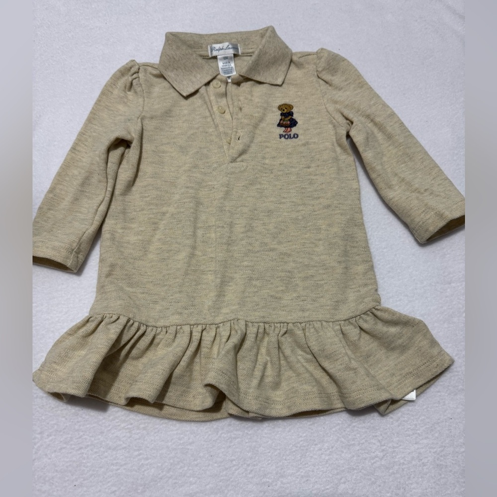 Ralph Lauren Kids Beige Ruffle Dress